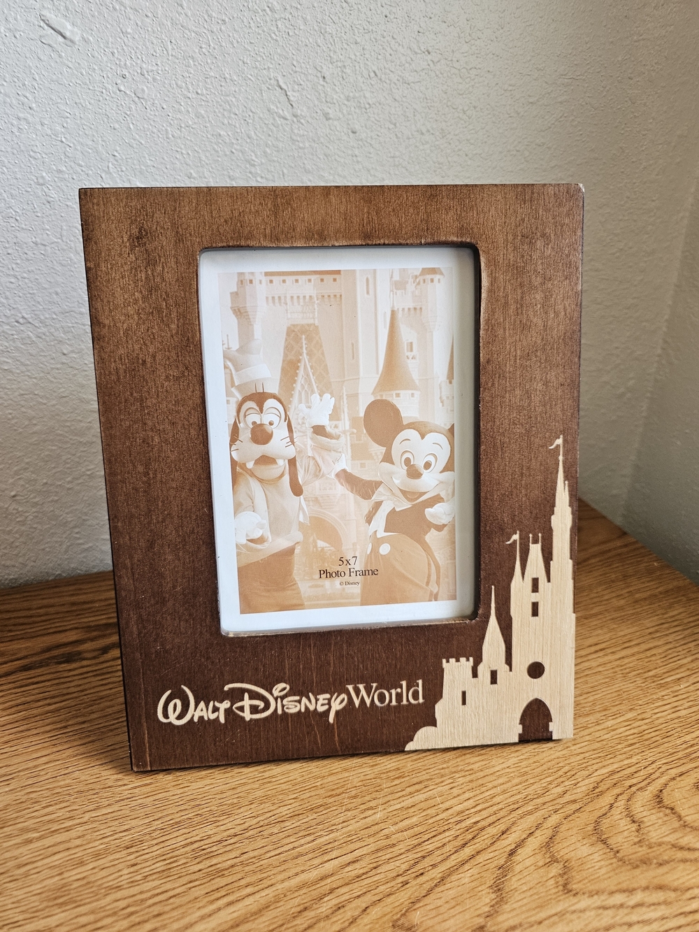 Walt Disney World Wooden Castle Photo Frame 5x7 NEW Disney Parks Authentic
